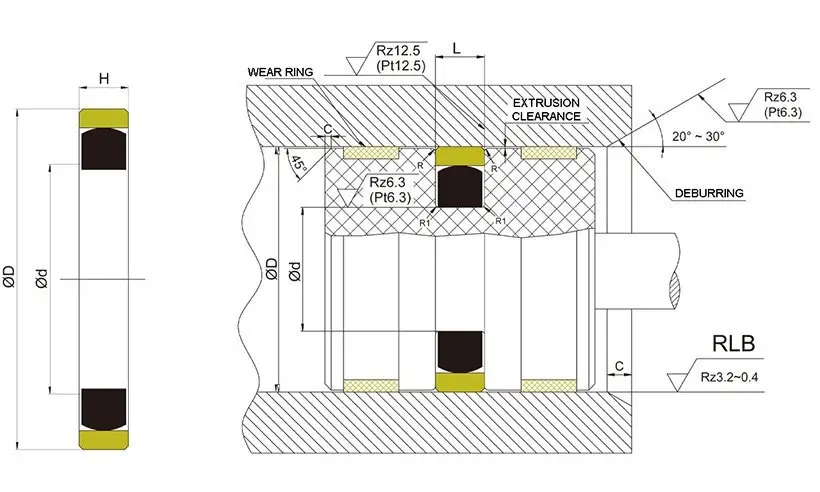 Hot piston seals piston DMS Seal Manufacturer Brand 2
