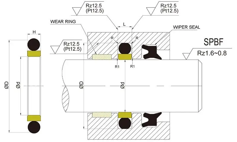 rod ptfe rod seals hydraulic DMS Seal Manufacturer Brand 2