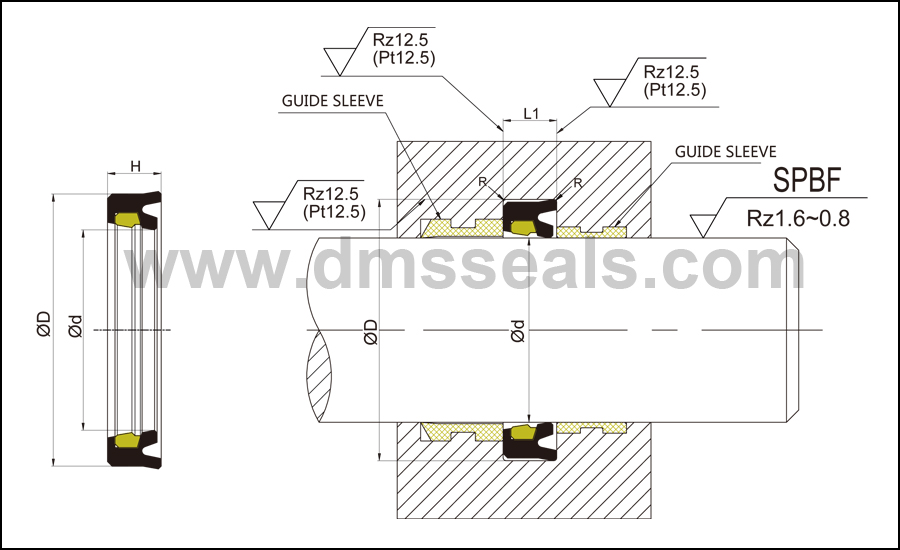ptfe hydraulic rod seals nbrfkm DMS Seal Manufacturer Brand rod seals hydraulic 2