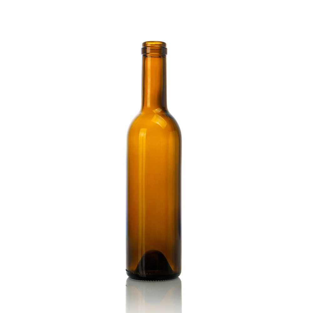 Chai thủy tinh màu hổ phách Bordeaux Burgundy tùy chỉnh 375ml 750ml 1
