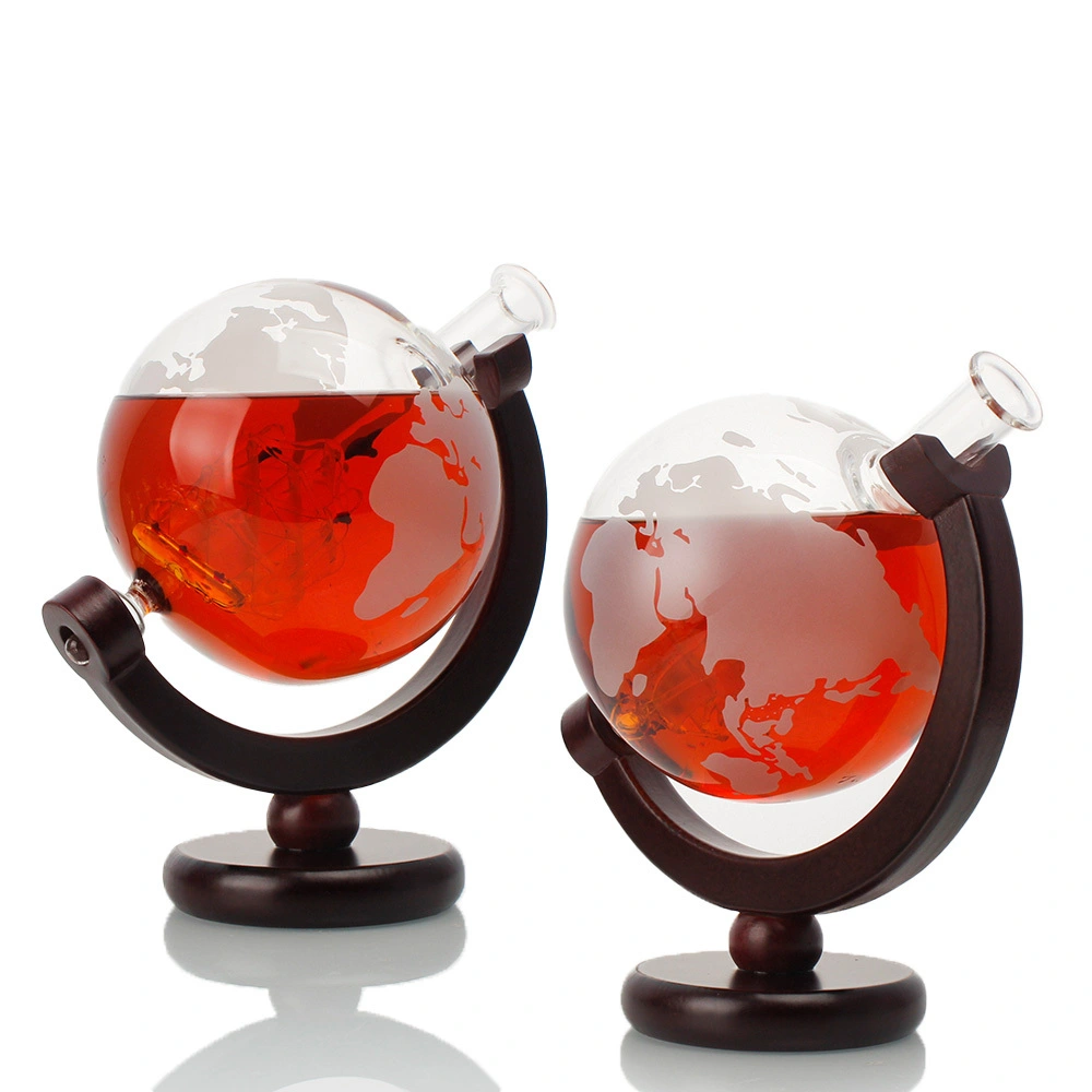 Extra Flint Earth Shape Glass Bottle Liquor Globe Decanter 500ml 750ml 1