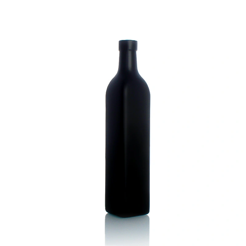 Custom Black Square Olive Oil Bottles 100ml 250ml 500ml 750ml 1000m 1