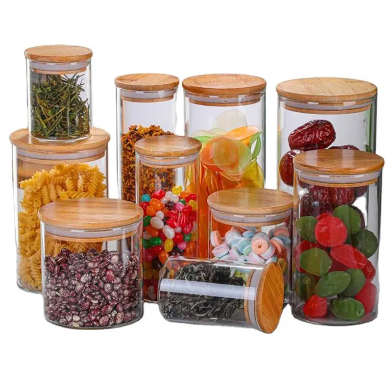 High-Qualityglass Jars with Lids Wholesale ODM/OEM Bamboo Lid + Silicone Pad 2