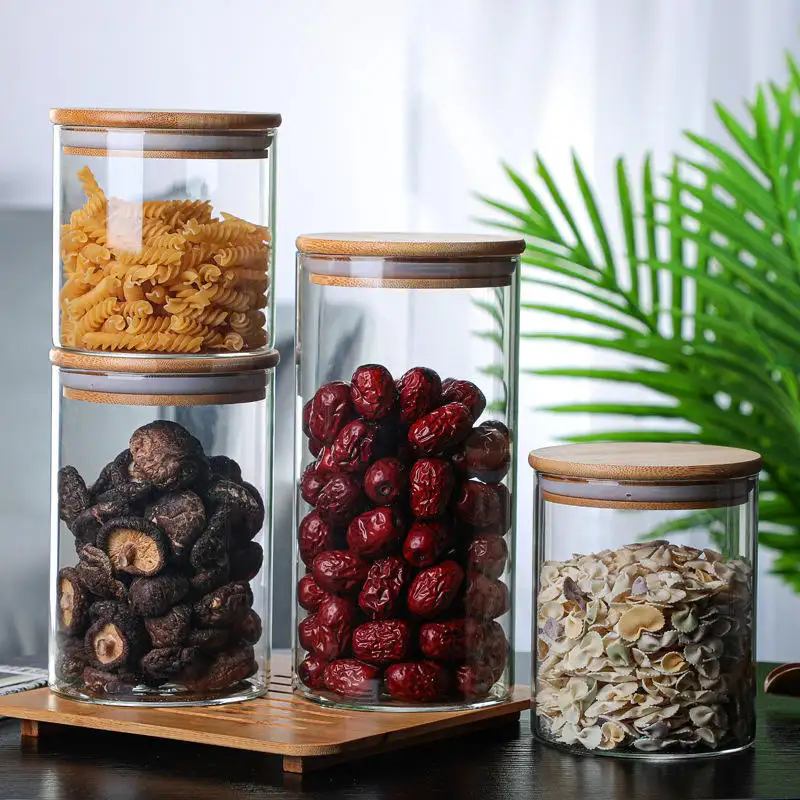 High-Qualityglass Jars with Lids Wholesale ODM/OEM Bamboo Lid + Silicone Pad 4