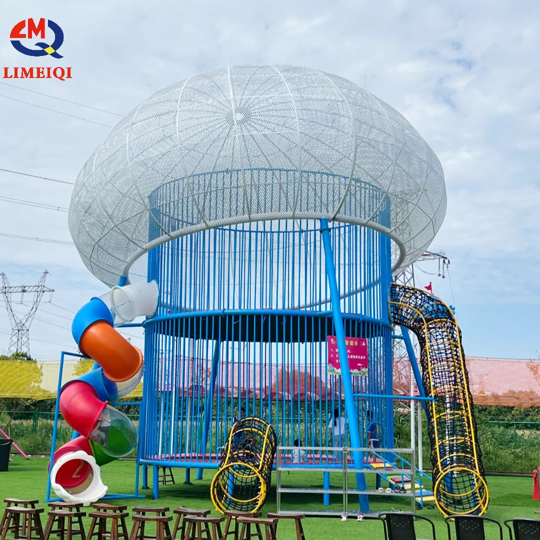 Trampolín redondo de medusas con dosel llamativo | LMQ | Limeiqi 1