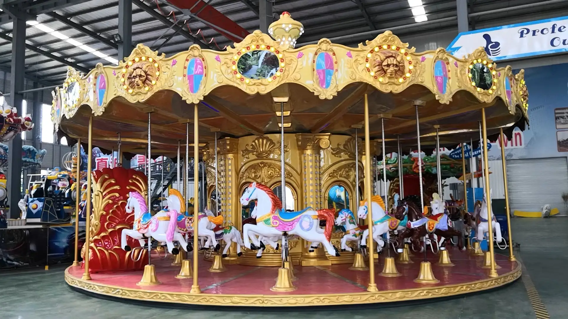 Manège carrousel de 32 places avec plateforme circulaire rotative | Limeiqi 1