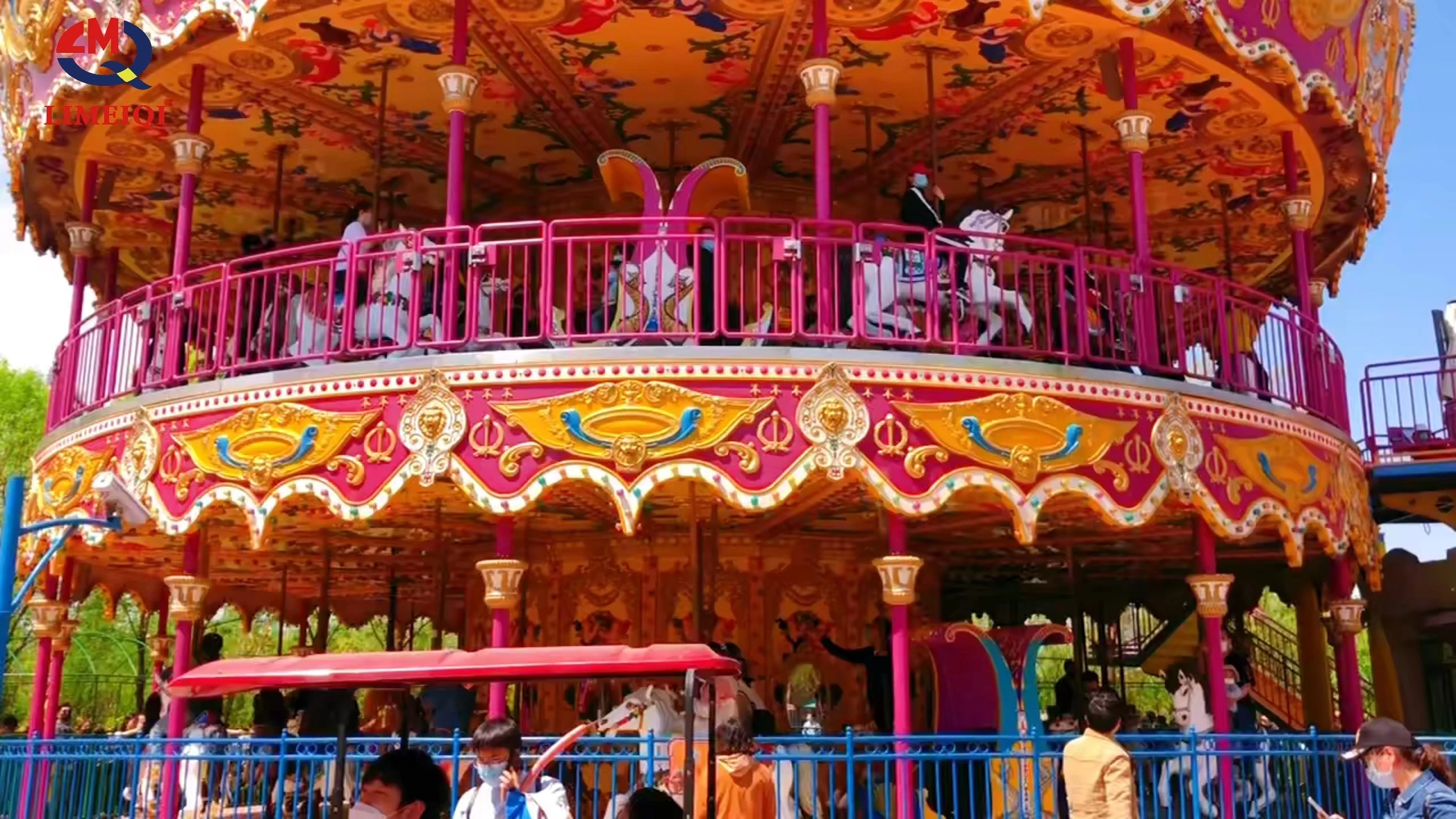 Two-Level Double Deck Carousel Amusement Ride with Beautifully Crafted Horses | LMQ | Limeiqi 1