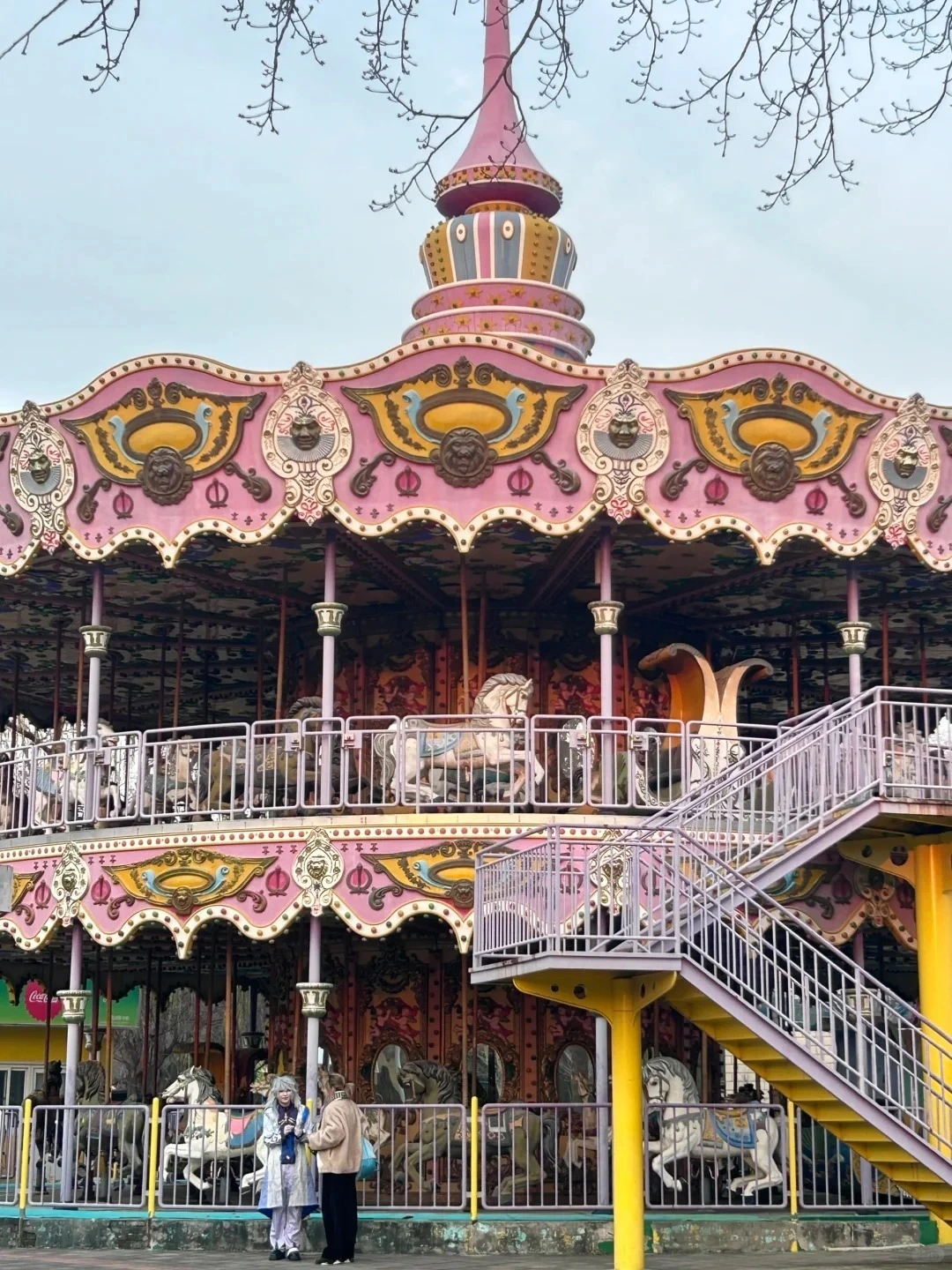 High-Value Pink Ornate Double-Deck Carousel with Classic Horse Seats for Boosting Venue Appeal | LMQ | Limeiqi 1