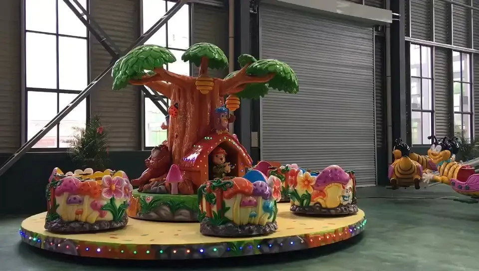 Manège Forest Cup : un divertissement rotatif coloré sur le thème de la nature 1