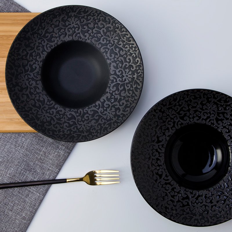 Open Stock Black And White Color Porcelain Dinner Set for Kitchen- TC01 3