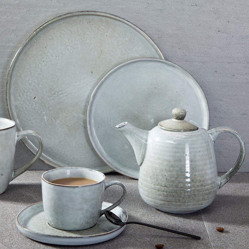 Vintage Vietnamese Style Mixed Lake Water Color Porcelain Dinner Set for Bistro -TC02 4
