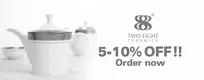Contemporary Style White Round Fine china Dinnerware with Silver Grey Decal - TD01 8