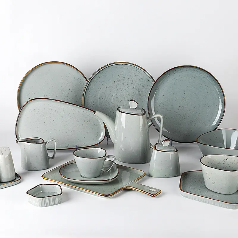 Two Eight Durable White Dinnerware GEOMETRY GRAY COLLECTIONhighly Rated 15