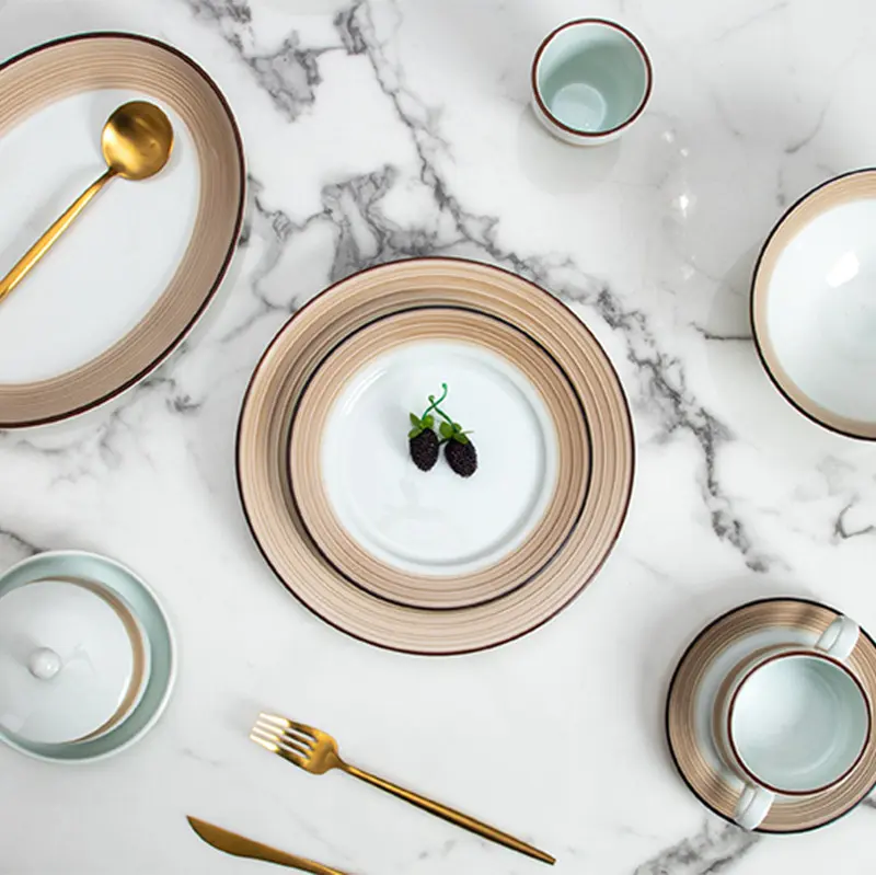 Low-cost Red Porcelain Dinnerware for Wholesale 3