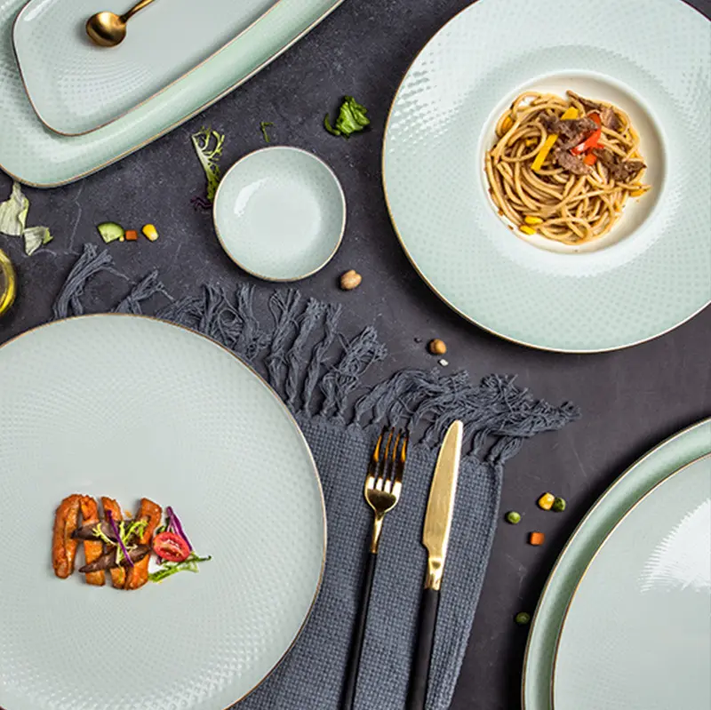 Low-costfine Porcelain China for Apartment Kaleidoscope Collection (Jade Color) ALIBABA TRADE ASSURANCE 4