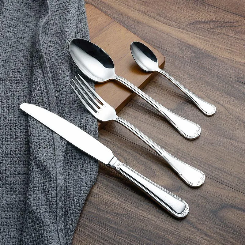LV2026 Ribbon Embossed Design Collection- 2021 Popular Stainless Steel 304 Cutlery for Restaurant 1