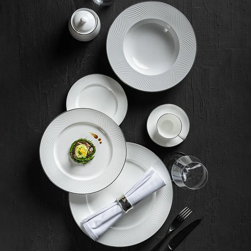 Embellish Fine Bone China Dinnerware Aluminum Foil Bulk Production 4