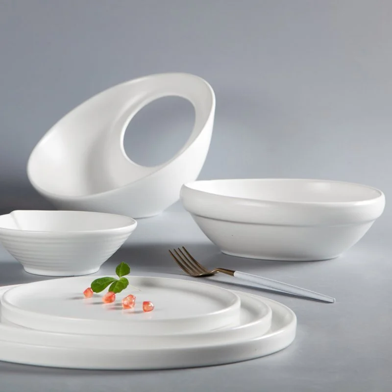 French Irregular Embossed Color Porcelain Dinner Set - TC18 1