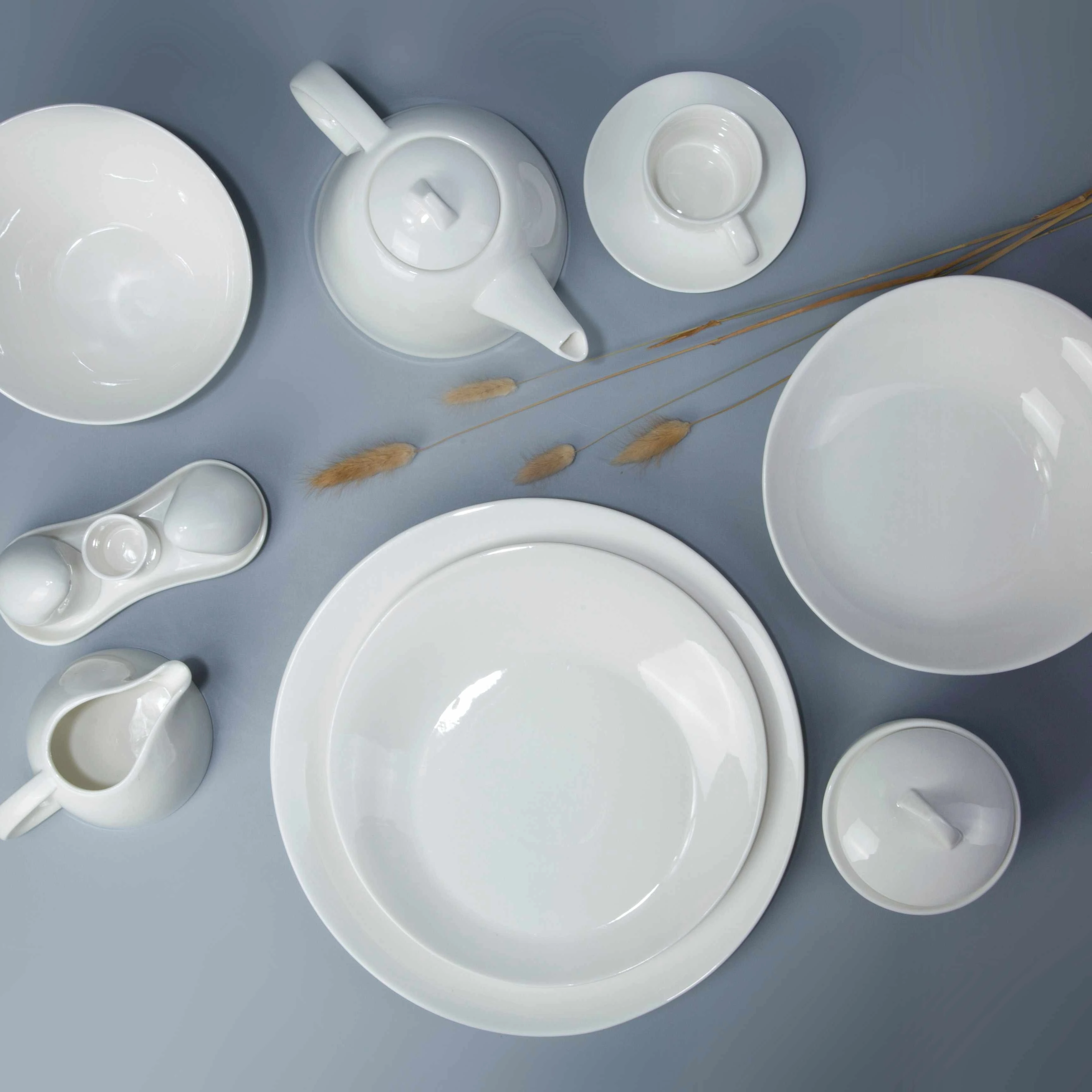 8 piece restaurant classic white dinnerware set - TW27 1
