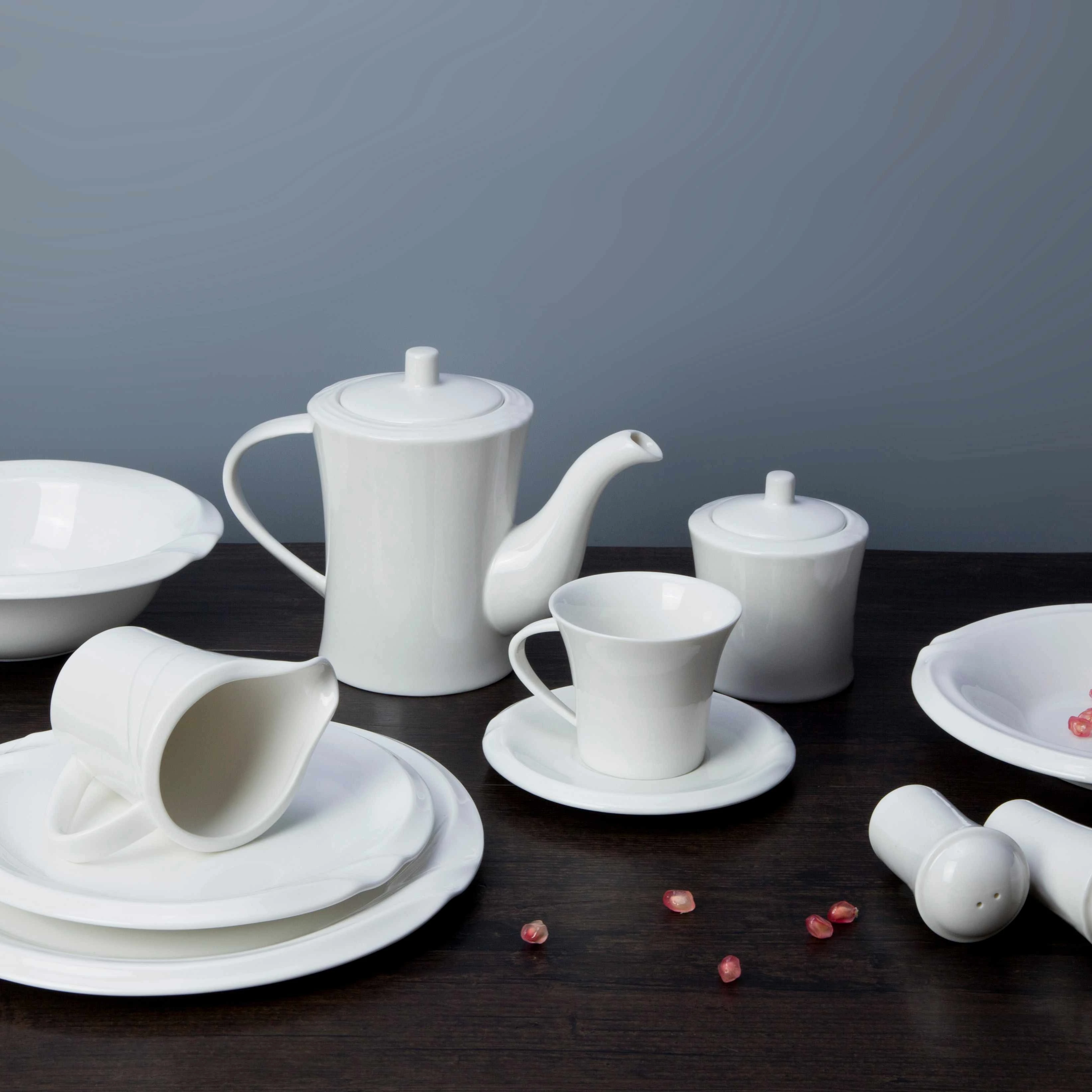 12 piece restaurant white porcelain dinner plates bulk - TW26 1