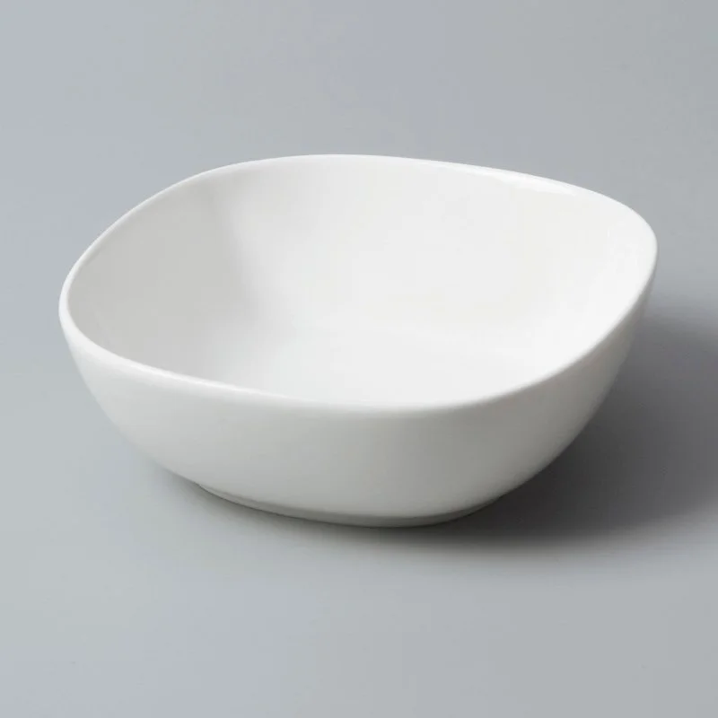 Two Eight rim small white porcelain plates from China for home 7