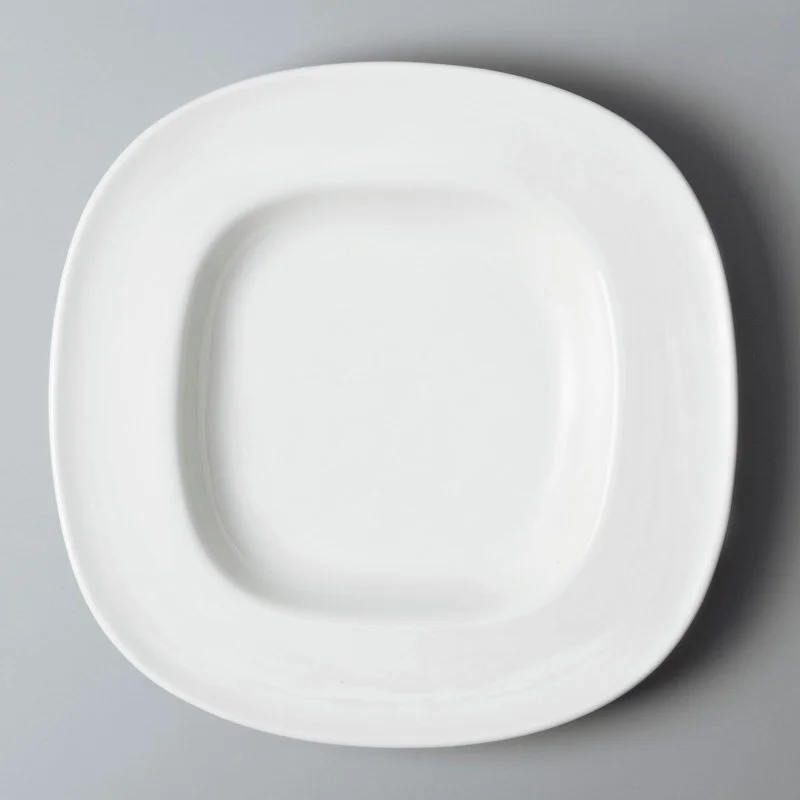 Two Eight rim small white porcelain plates from China for home 2