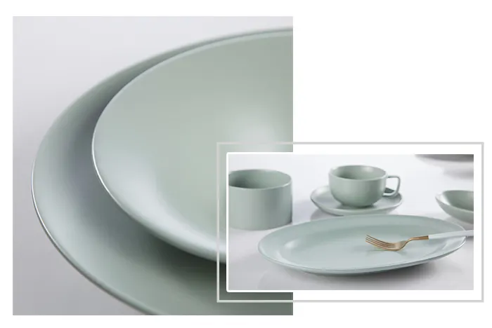 Two Eight colorful restaurant porcelain dinnerware jade for dinning room 2