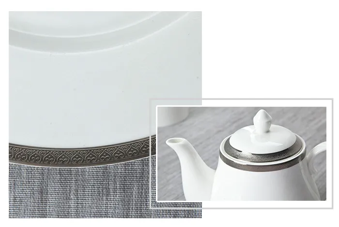 Two Eight modern fine bone china dinnerware white for dinning room 2