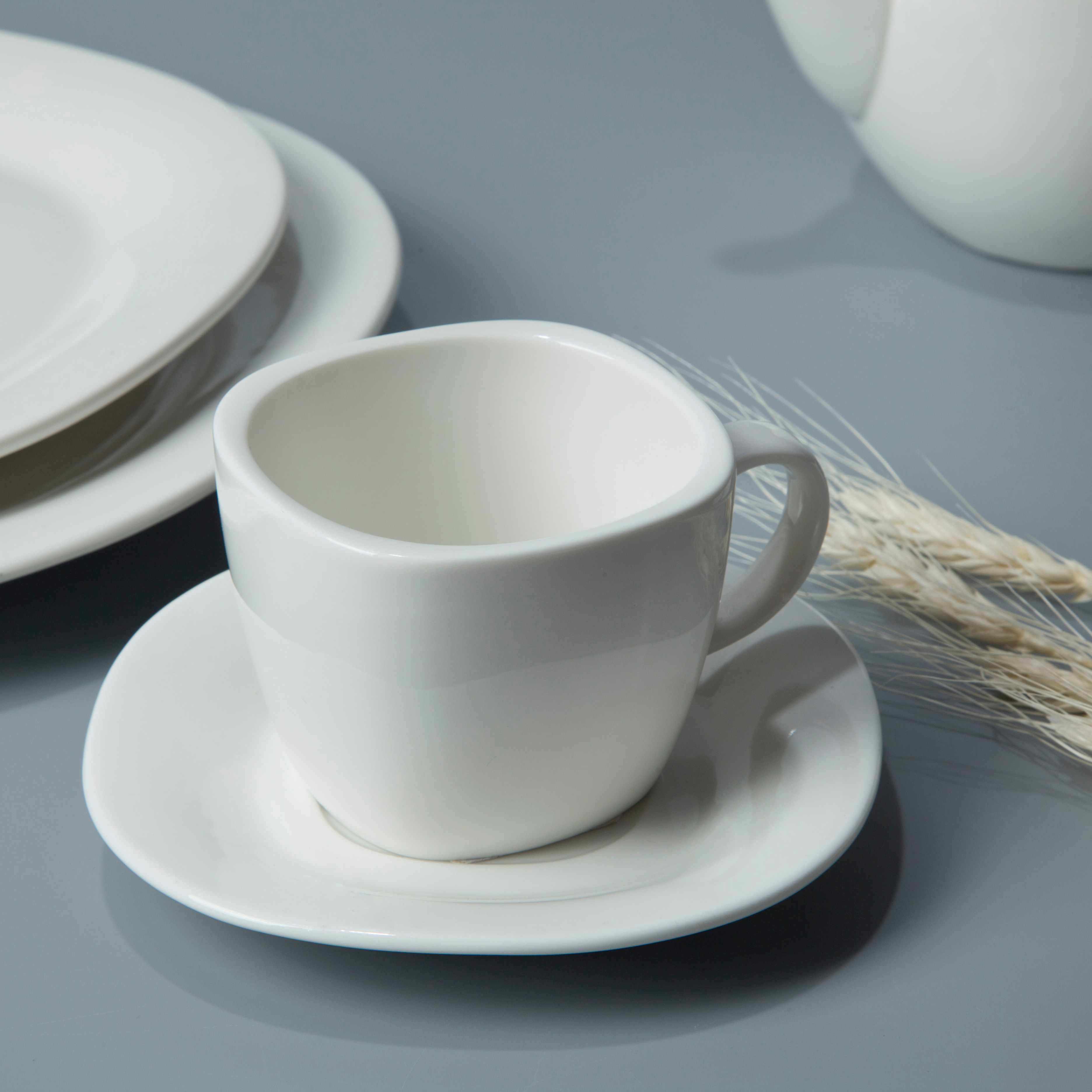 8 piece restaurant contemporary white dinnerware - TW29 2