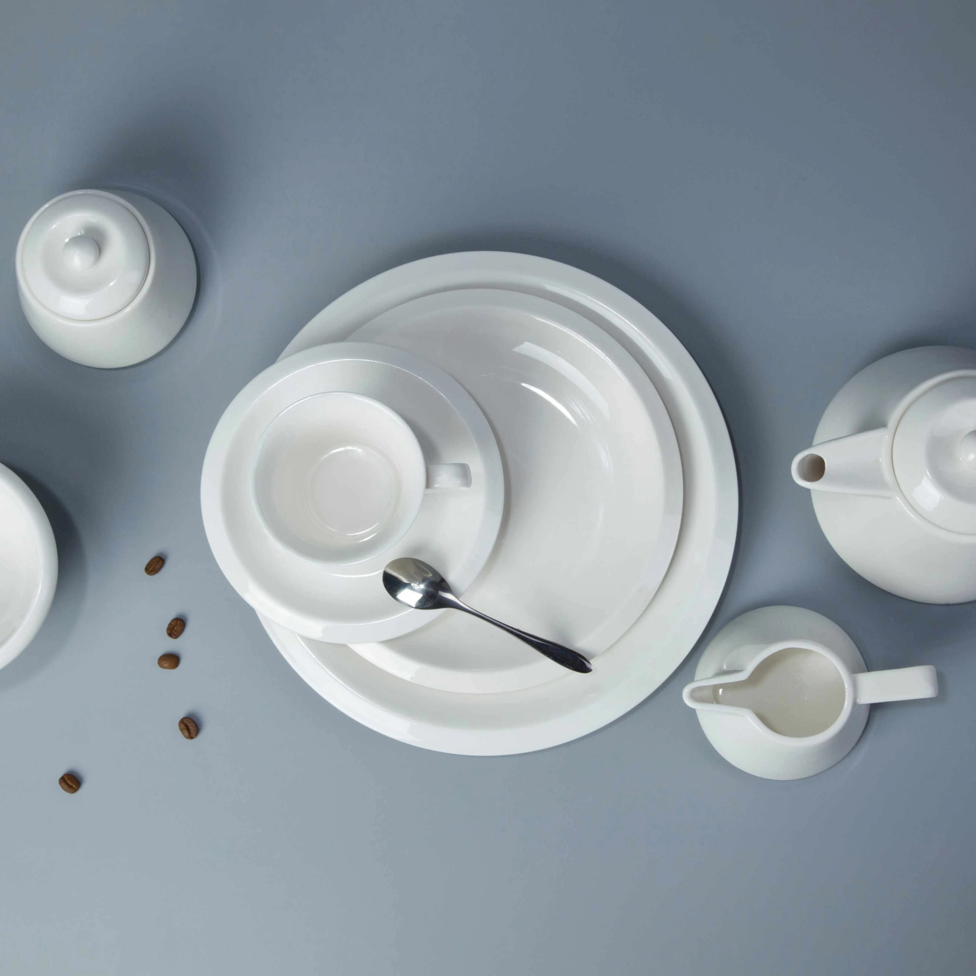 12 piece restaurant contemporary white dinnerware - TW23 1