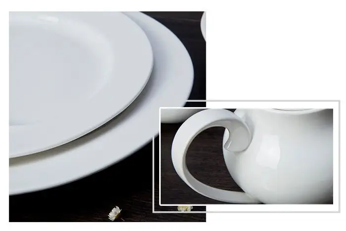 Two Eight elegant white porcelain dinnerware restaurant series for hotel 2