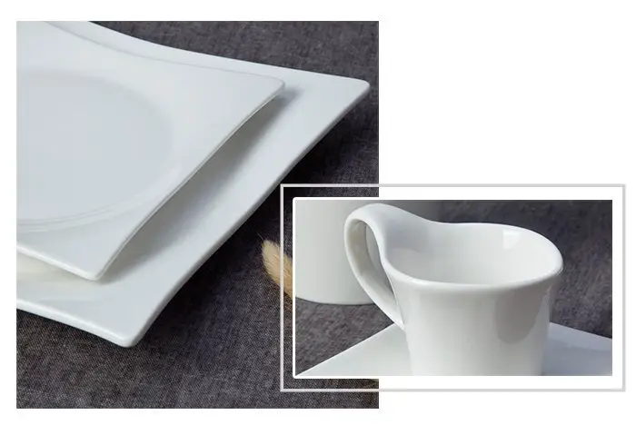 Two Eight white porcelain dinner plates bulk for business for home 2