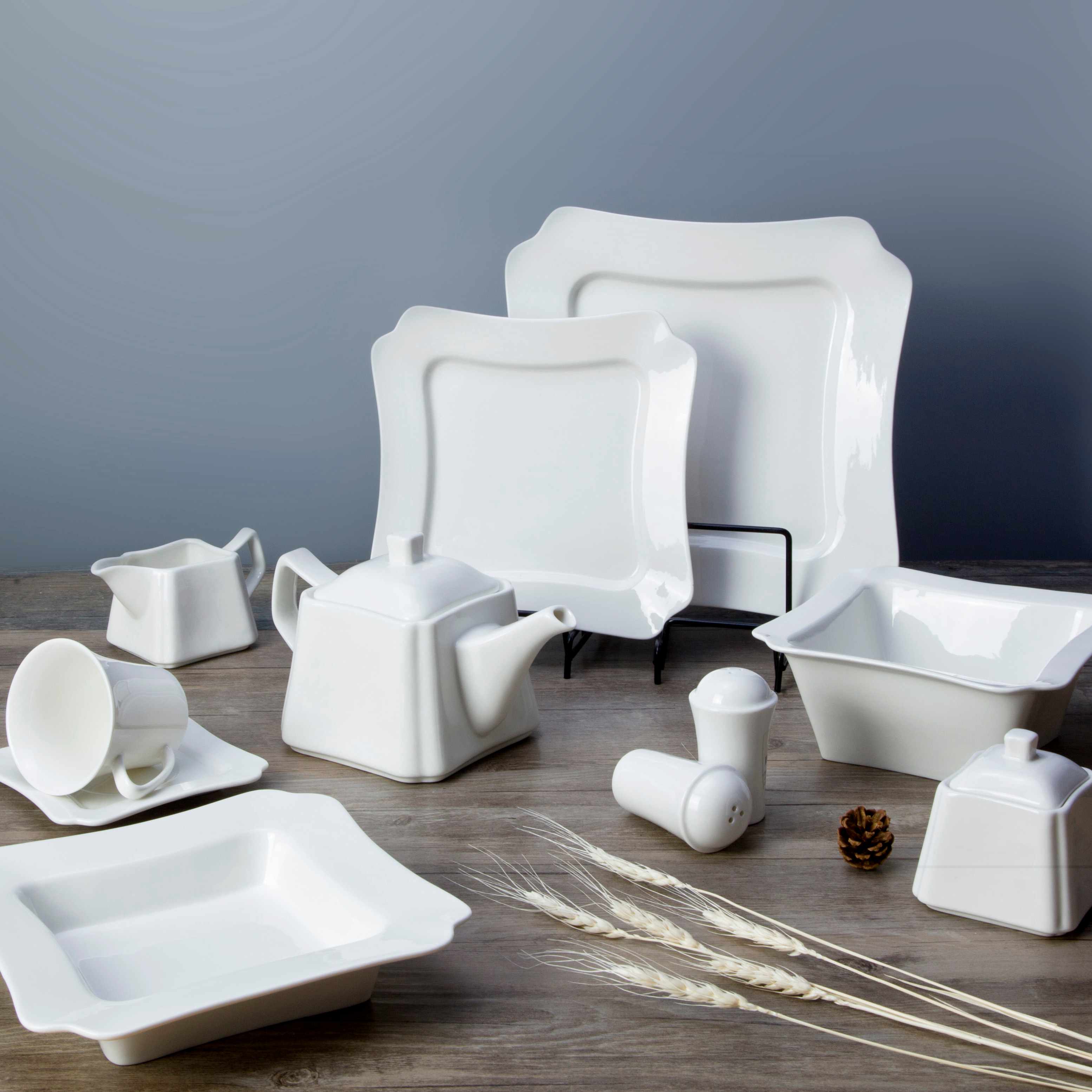 Modern Restaurant White Ceramic Dinnerware Set - TW18 1