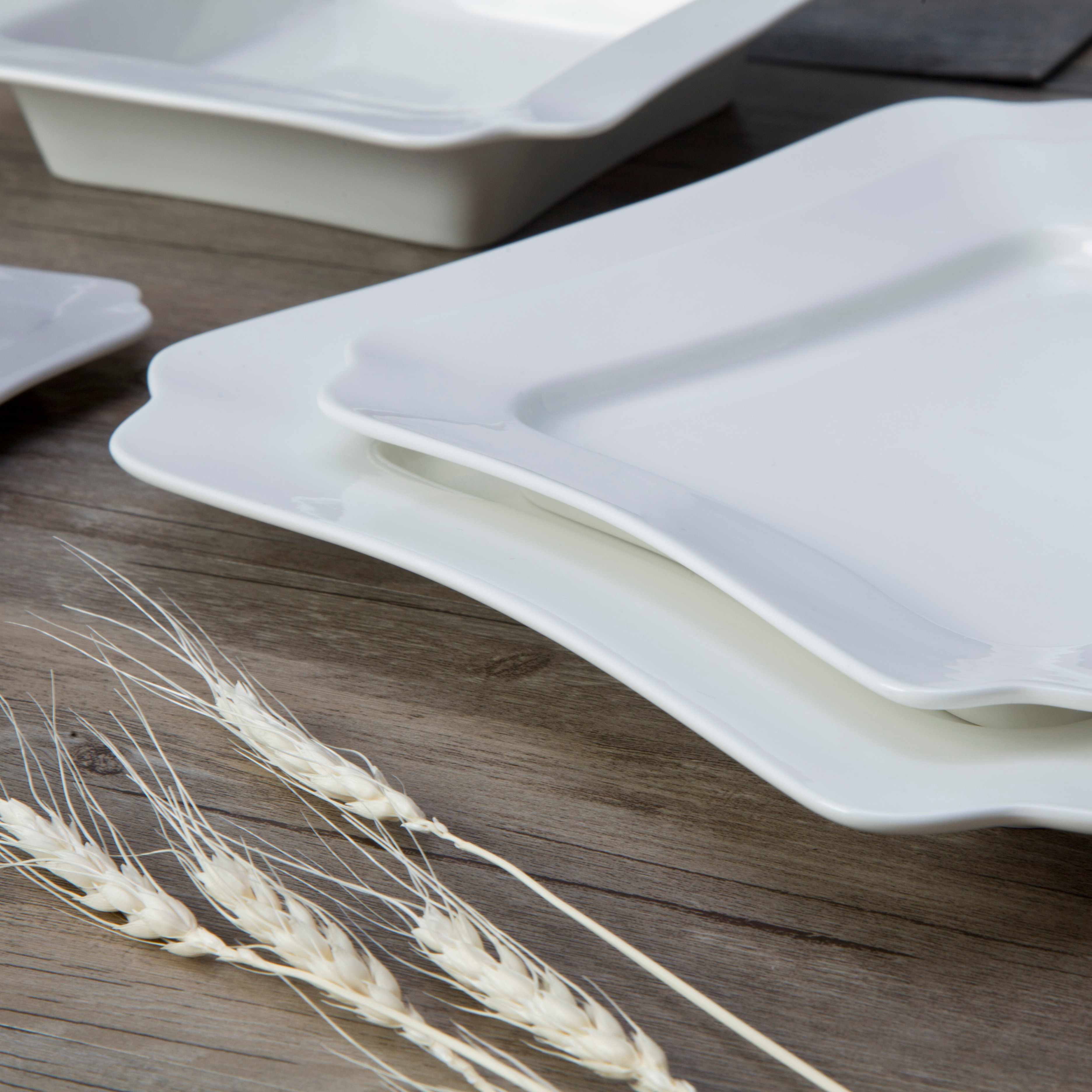 Modern Restaurant White Ceramic Dinnerware Set - TW18 2