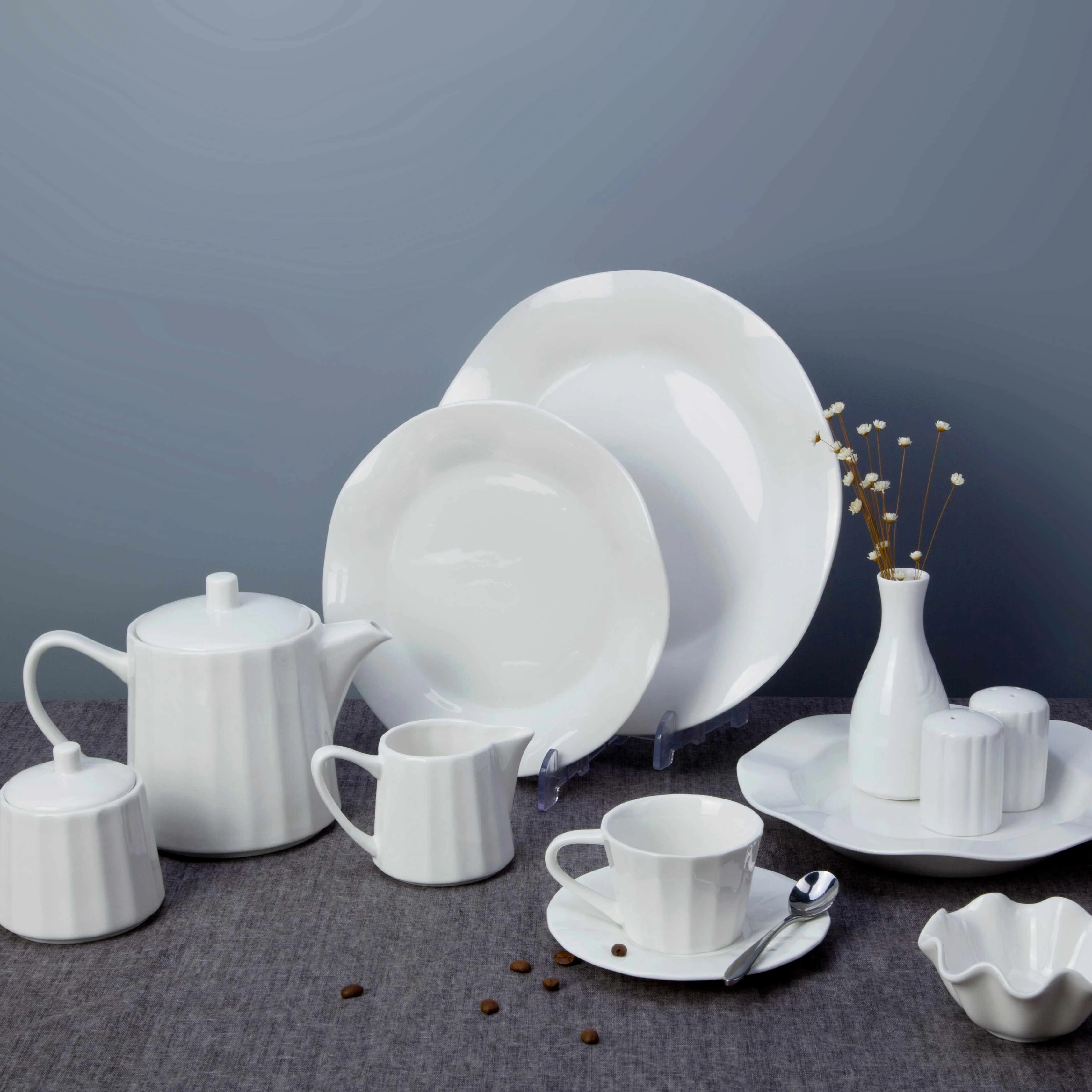 Restaurant Modern White Porcelain Dinnerware - TW17 1