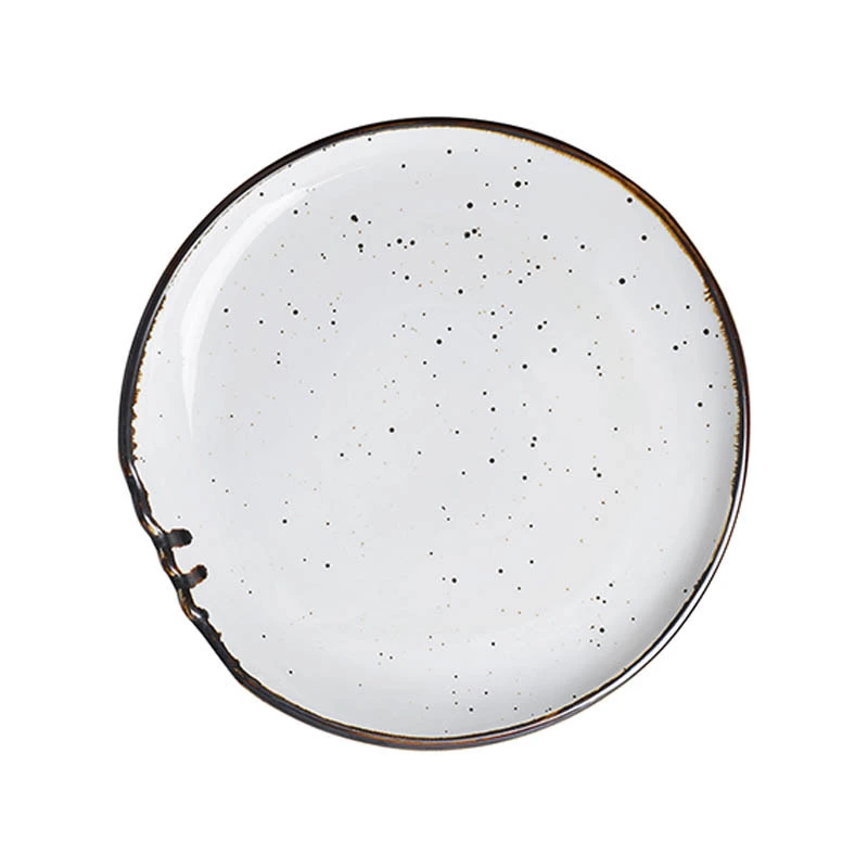 Bar Eco-Friendly Chinaware Ceramic, Wedding Vietnam Porcelain, Horeca Hotel Dinnerware Glazed Round Plate& 1