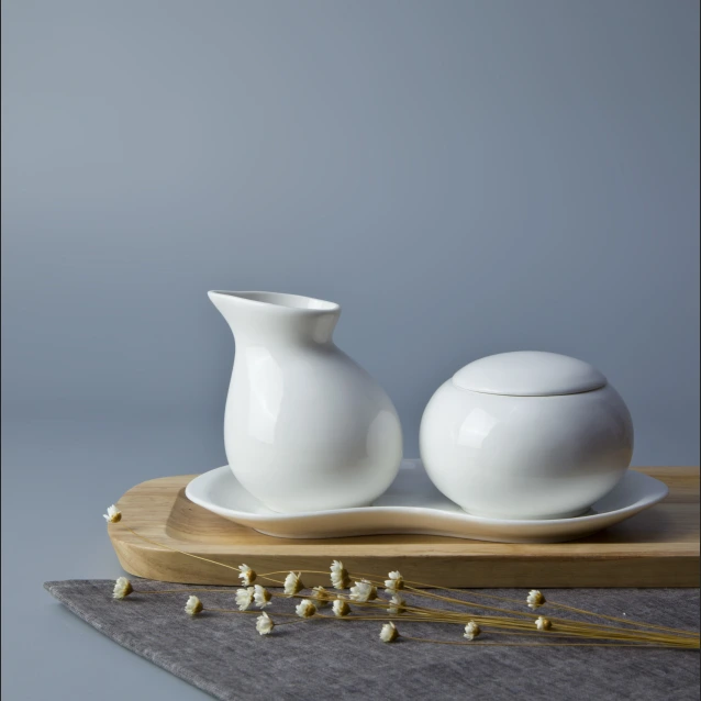 Wholesale ceramic milk pot and sugar bowl crockery tableware set 1
