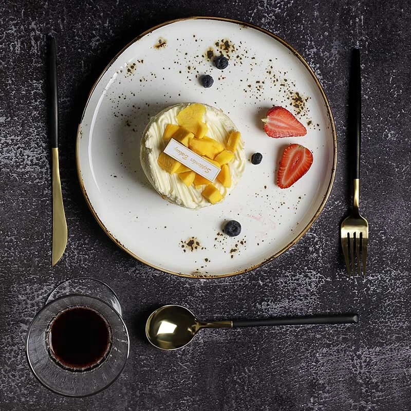 28ceramics Plates Sets Dinnerware Ceramic Dinner Plate Sets, Ceramic Dinnerware Rustic 8.25/10.5 Inch Plates Restaurant Hotel& 1