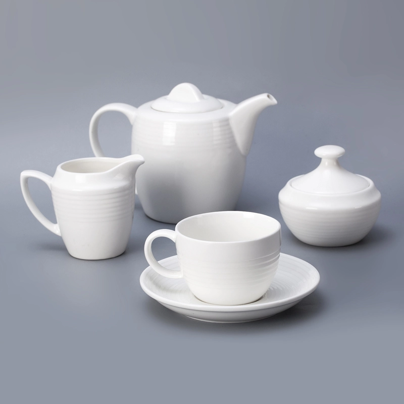 Hotel ChinawareWhiteBanquet Coffee Set Tea Cups Sets, Hotel Tableware Supplierd Coffee Set> 1