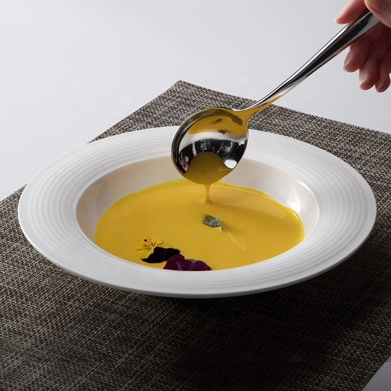 Eco Friendly High Temperature Cafe Plates Restaurant China, Crockery Tableware Ceramic Salad Plate& 1