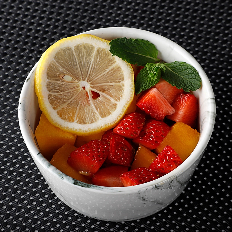 Hot Sale Marble Salad Bowl, Ceramic Slanted Bowl, High Quality Customize Restaurant Ceramic Bowl Custom 1