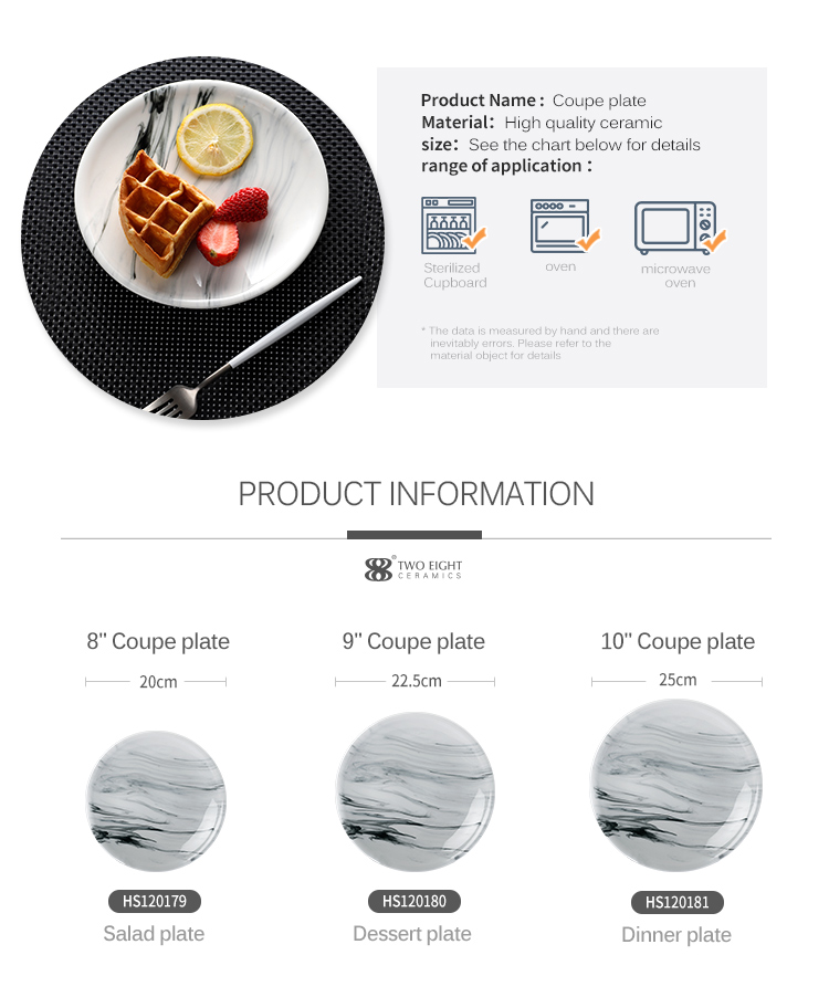 New Design Porcelain Tableware Crockery Dinnerware Marble, Manufacturer Restaurant Dinner Ceramic Marble Plate> 9