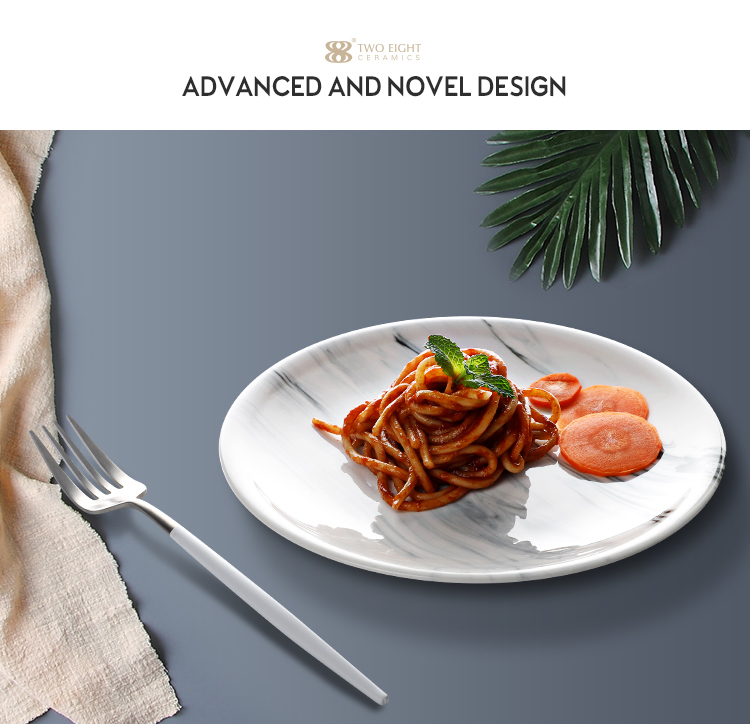 New Design Porcelain Tableware Crockery Dinnerware Marble, Manufacturer Restaurant Dinner Ceramic Marble Plate> 7