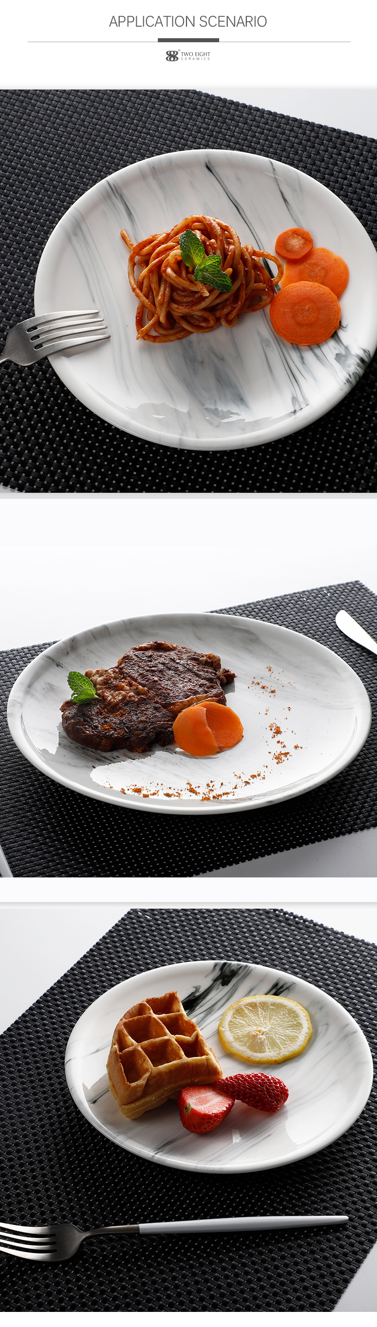 New Design Porcelain Tableware Crockery Dinnerware Marble, Manufacturer Restaurant Dinner Ceramic Marble Plate> 13