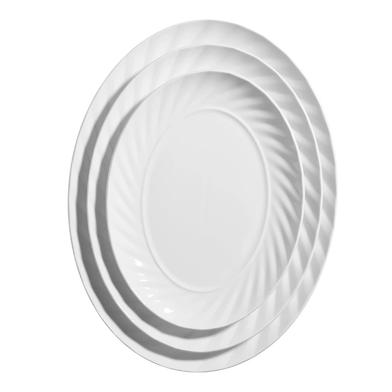 Catering 12 Inch Plates Restaurant Hotel White Porcelain Dinnerware Serving Dishes 1
