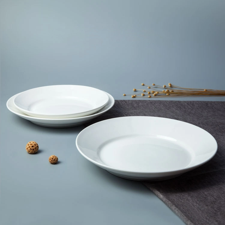 Eco Friendly Ceramic Round Porcelain Restaurant Plate, White Wedding Dinner Plate 1