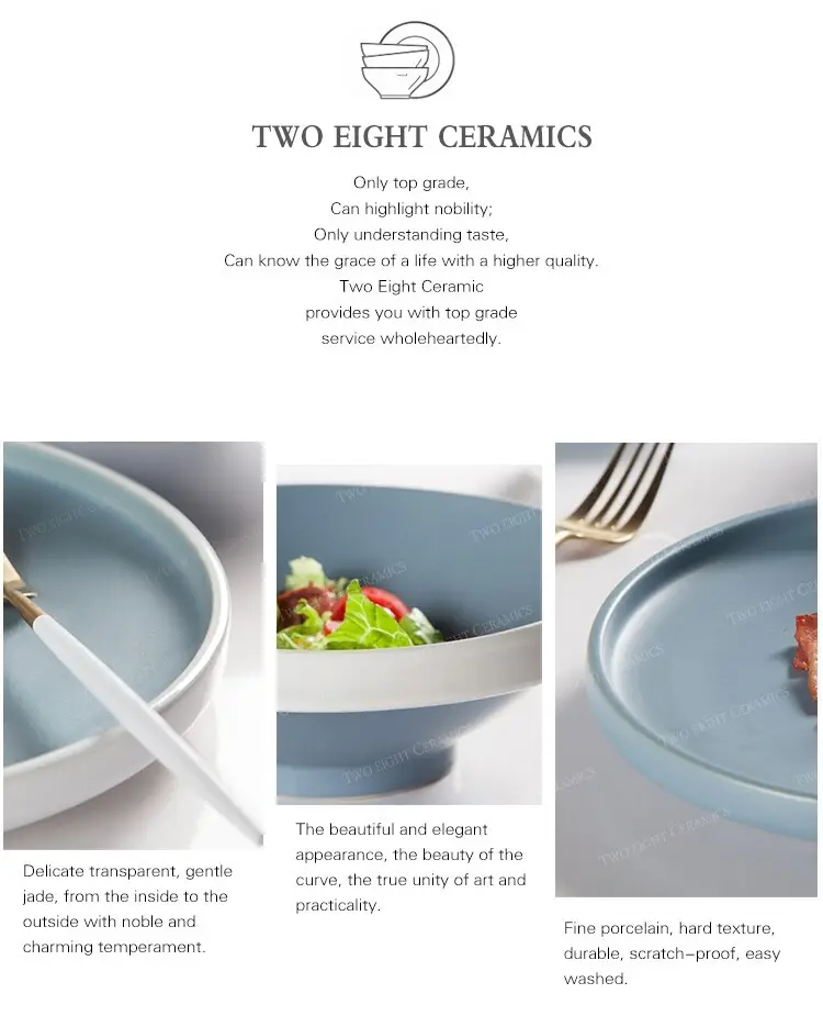 Two Eight Best colorful ceramic plates Supply for dinner 4