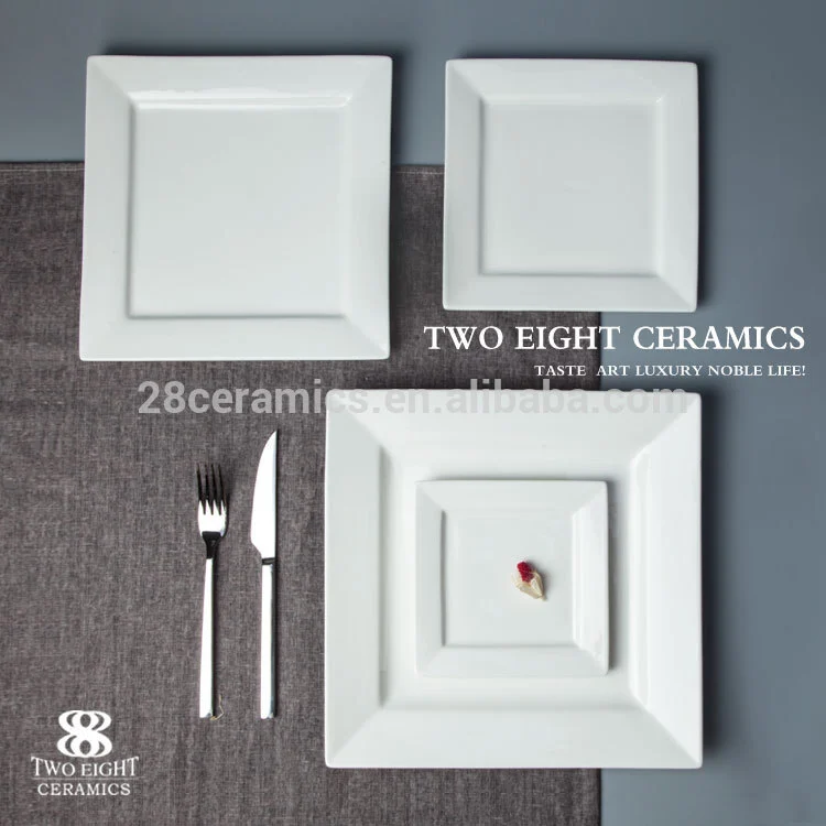 hot china wholesale ceramic plate restaurant dinnerware pasta square shape plates 1