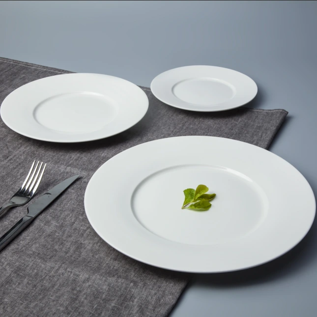 Chaozhou Porcelain Dinnerware Coupe Restaurant Ceramic Dishes Plates, Ceramic Dinner Plate 1