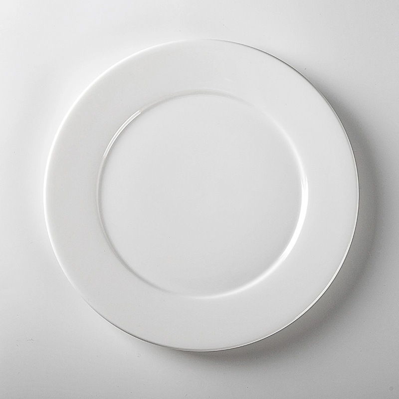 Amazon Best Seller Dishes Restaurant, Banquet Glazed Clay Plates,Wedding Round White Plain Plate@ 1